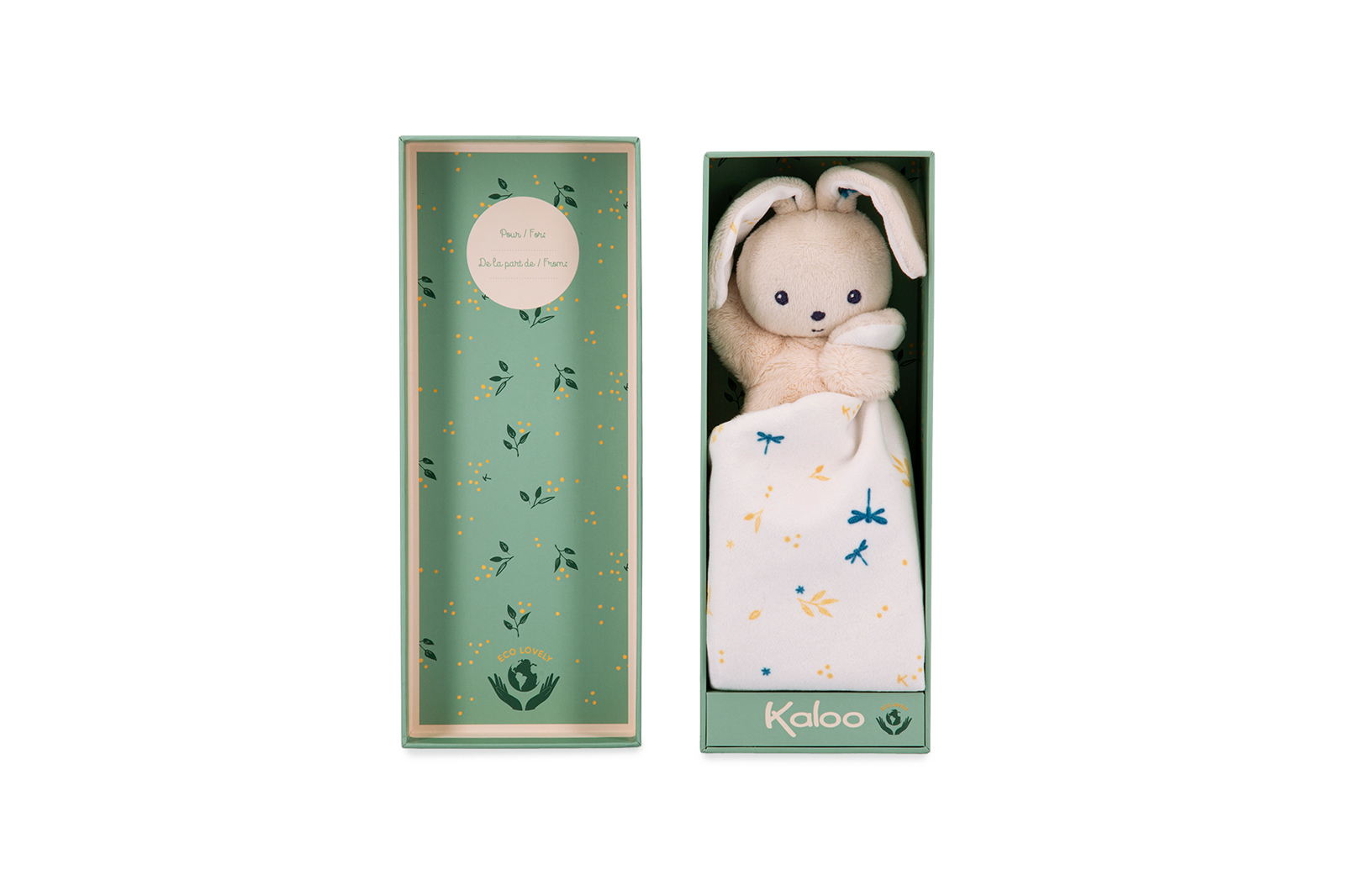 Kaloo knuffeldoekje konijn deli in cadeaudoos