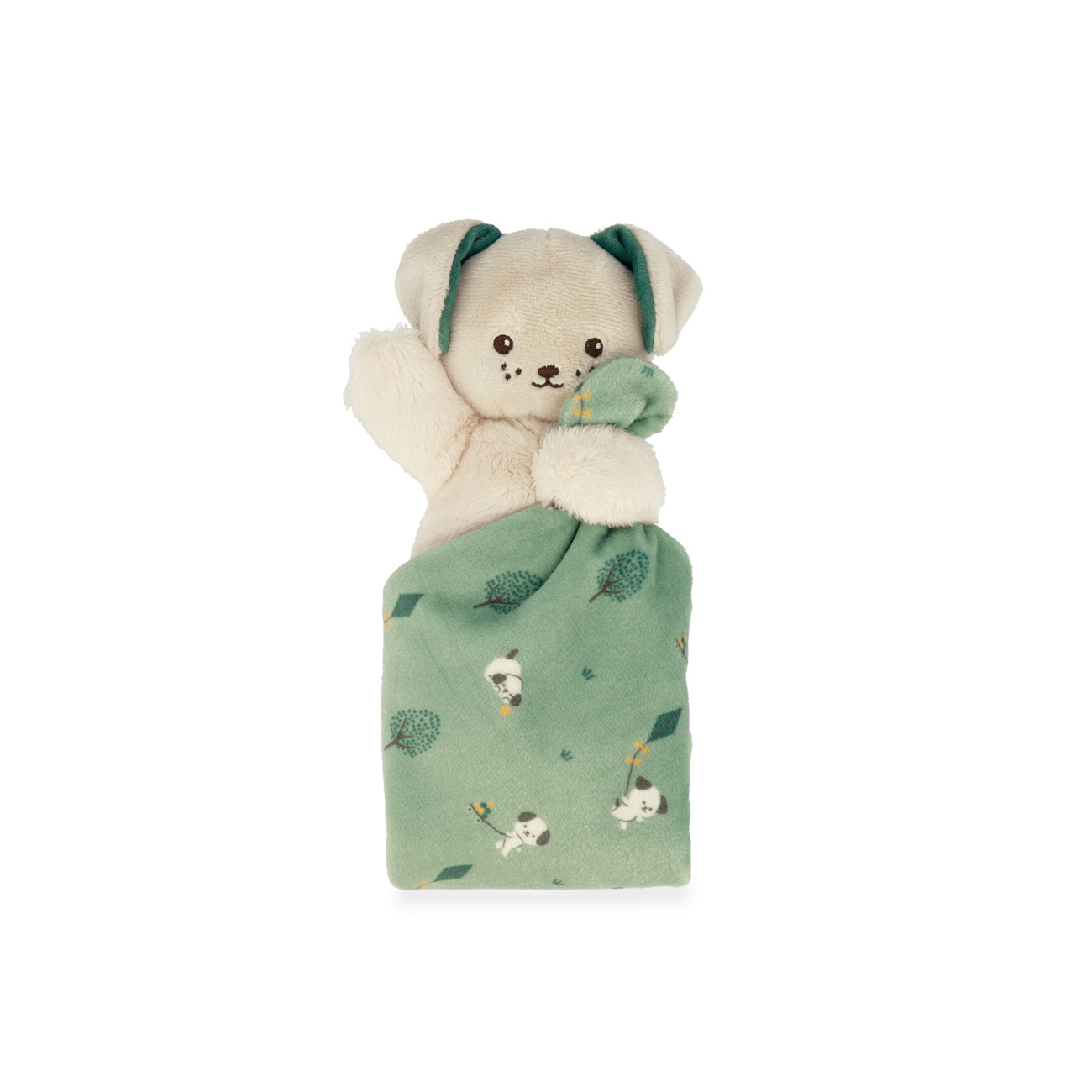 Kaloo knuffeldoekje hond green in cadeaudoos