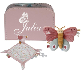 Giftset geboortekoffertje butterfly