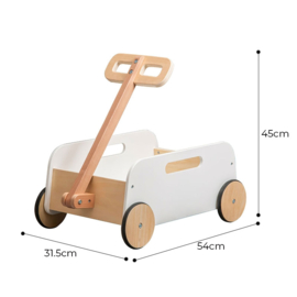 Houten trekkar - Vintage Teddy