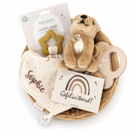 Gevulde Cadeaumand - Beige Dog