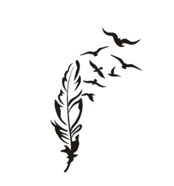 Sticker veer met vogels