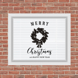 Herbruikbare Raamsticker - Merry Christmas & A Happy New Year