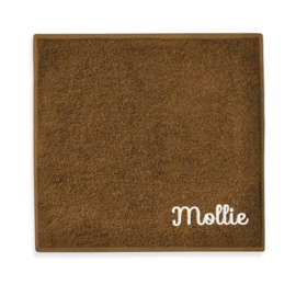 Spuugdoekje brown met naam