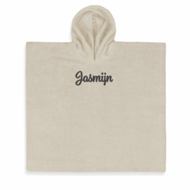 Poncho sandstone grey large met/zonder naam