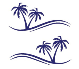 Sticker set palm trees