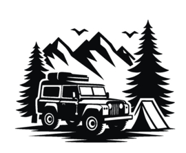 sticker 4 x 4 camping