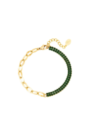 Armband -diepgroene steentjes