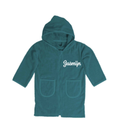 Badjas  met rits lake green maat 2-4 jaar