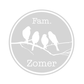 Zandstraal raamsticker Familienaam vogels