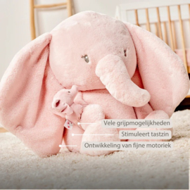 FanFan Maxi Knuffel Olifant - 60 cm roze