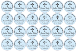 Velletje doop stickers blauw