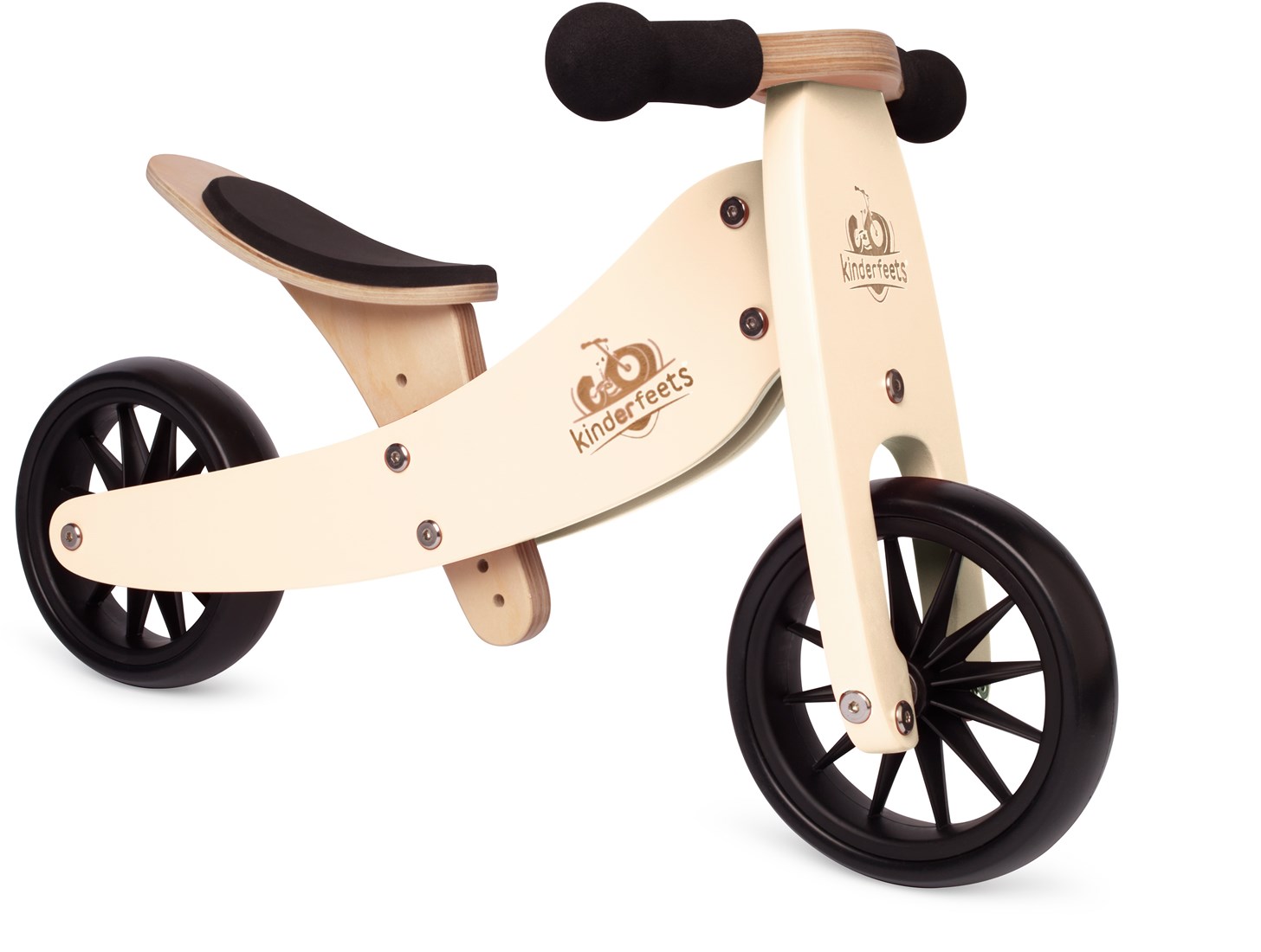 Kinderfeets 2-in-1 houten loopfiets & driewieler vanaf 1 jaar Tiny Tot - Cream