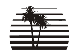 Sticker zon met palmbomen