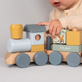 LD7254 Little Dutch Blokkentrein Forest Friends FSC met naam