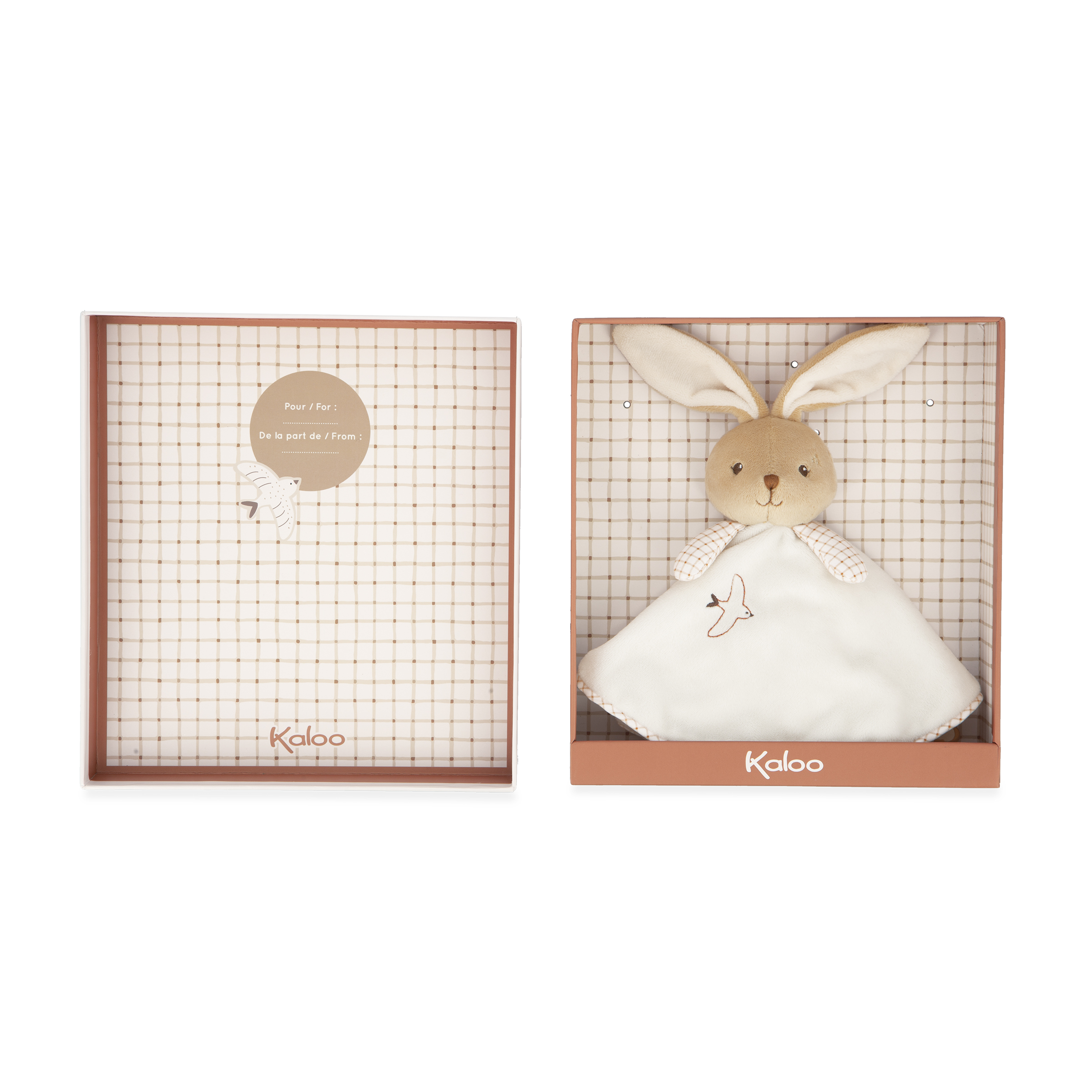 Kaloo knuffeldoekje konijn white in cadeaudoos