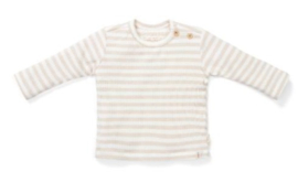 Little Dutch T-shirt lange mouw Stripe Sand/White - 62