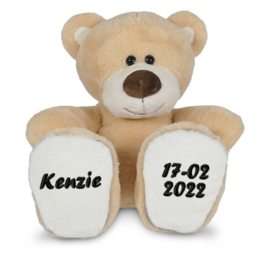Knuffel beer geborduurd met geboortegevens