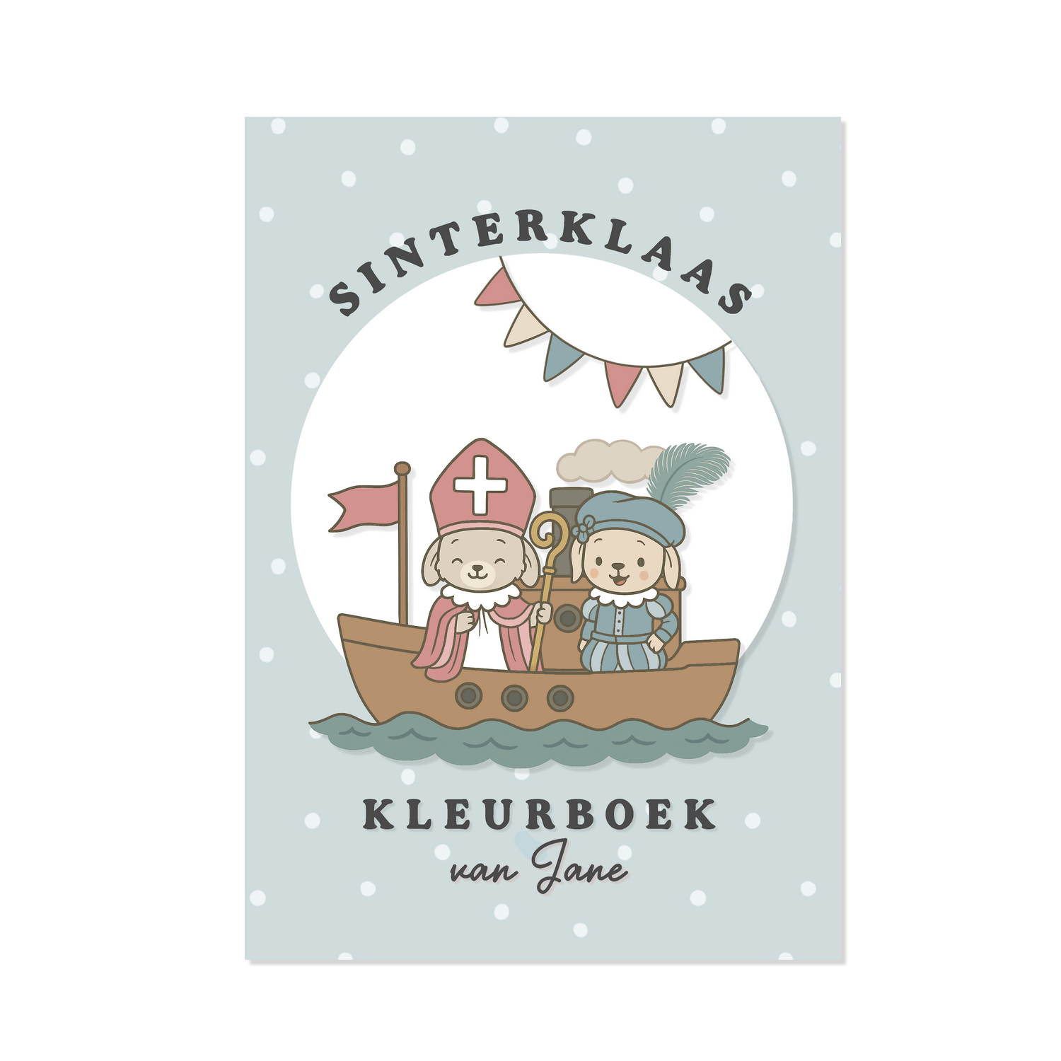 Sinterklaas kleurboek met naam | Blauw