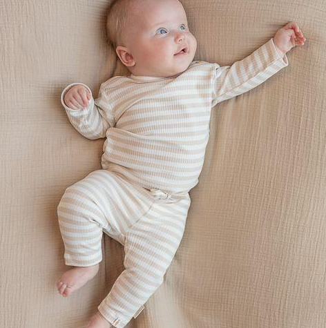 Little Dutch - Shirt lange mouw - Zand - Newborn Naturals - 68