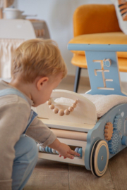 Label Label Blauw Houten 3-in-1 Looptrainer / Loopauto