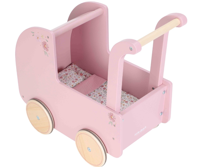 Little Dutch Houten poppenwagen met textiel