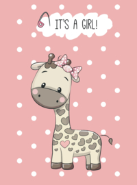 Kaart 'It's a girl Giraffe'