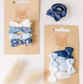 Your Little Miss ♥ Baby haarspeldjes met strik - marine stripes