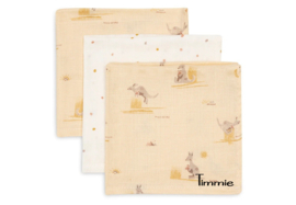 Jollein Monddoekje Hydrofiel 31x31cm - kangaroots - 3 Stuks