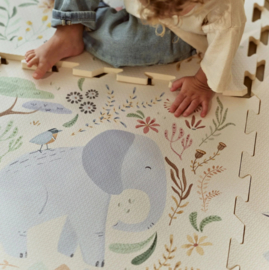 Little Dutch Puzzelmat Speelkleed Wit Safari Dieren