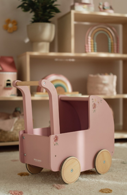 Little Dutch Houten poppenwagen met textiel