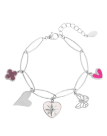 Bedelarmband lovely butterfly - zilver