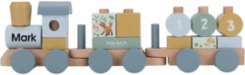 LD7254 Little Dutch Blokkentrein Forest Friends FSC met naam