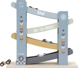 LD7037 Little Dutch houten rollerbaan autobaan blauw