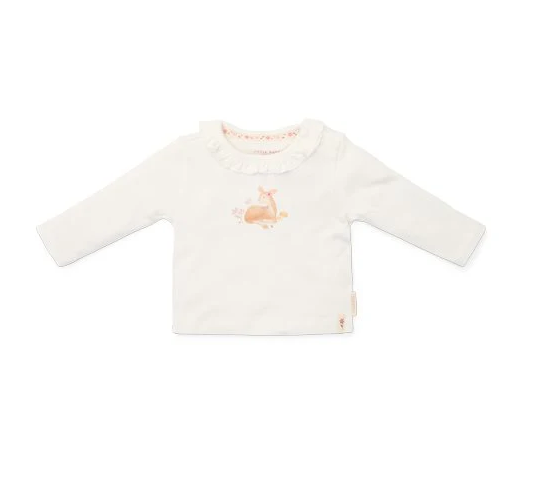 Little Dutch Shirt lange mouw - Ruches - Wit - Fairy Garden - 68