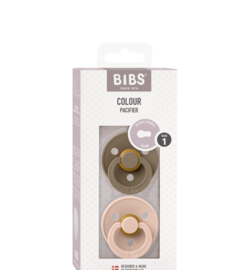 BIBS Colour Anatomical 2 pack Blush/Woodchucke size 2