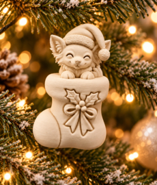 Kerstboom hanger chihuahua in kerstlaars