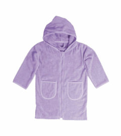 Badjas met rits lavendel maat 1-2 jaar