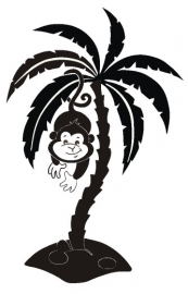 Sticker aapje aan boom