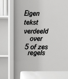 Sticker tekst van 5 of 6 regels