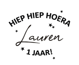 Herbruikbare sticker - Hiep Hiep Hoera