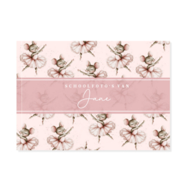 Blush Baby ♥ Schoolfotoboek met naam - Ballerina Muis
