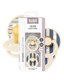 BIBS Studio Colour Pin 2 pack ivory/steel blue