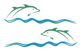 Sticker set 2 kleuren dolfijnen