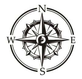 Sticker luxe windroos groot