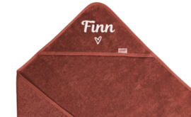Badcape xl copper met ontwerp/naam naar wens