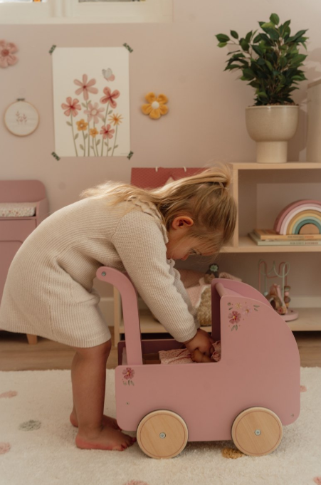 Little Dutch Houten poppenwagen met textiel