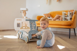 Label Label Blauw Houten 3-in-1 Looptrainer / Loopauto