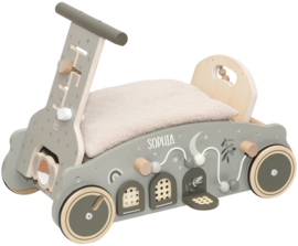 Label Label Olijfgroen Houten 3-in-1 Looptrainer / Loopauto