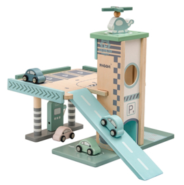 Houten Garage Blauw